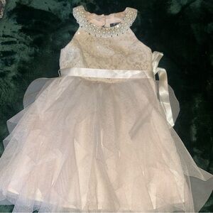 Rare EditionsGirls  Pearl-Embellished Light Pink Tulle Dress for Girls 3T/3